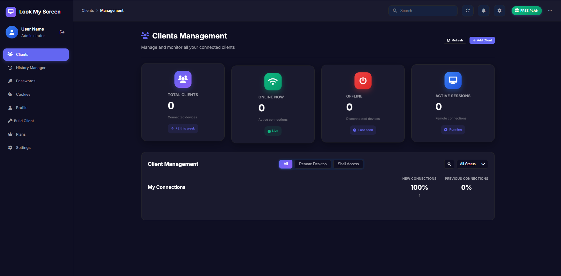 lookmyscreen interface